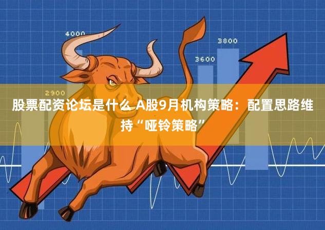 股票配资论坛是什么 A股9月机构策略：配置思路维持“哑铃策略”